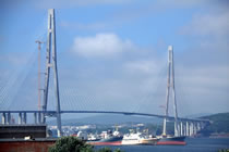 world's longest cable bridge the Russky Island bridge
