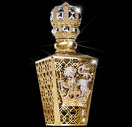 To mark the opening of the Salon de Parfum boutique at the London department store, the British perfumer Clive Christian has created a special edition of his No1 perfume with an eye-watering price tag of 143,000. The No1 Passant Guardant, left, is covered in 24 carat gold and encrusted in diamonds.