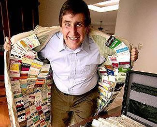 Walter Cavanagh of Santa Clara, Calif. has earned the World Record title of Most valid credit cards by keeping 1,497 credit cards in his name, amounting to a $1.7 million line of credit. 