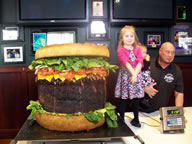 largest hamburger Mallie's Sports Grill & Barr