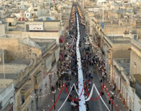 longest dining table world record set in Zabbar, Malta