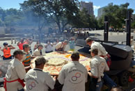 largest commercially available pizza world record set by the Dirt Road Cookers in Texas
