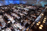 Photo: Two Thousand two hundred and twenty six people gathered for the Guinness World Records Largest Shabbat Dinner took place on Friday, June 13, 2014 at Hangar 11 in the Tel Aviv Namal and was organized by White City Shabbat.