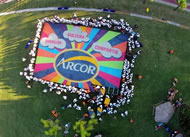 There's a new record for the World's Largest candy mosaic, and it was created with more than 300,000 pieces of candy. Arcor, the leading food Company in Argentina and main hard candy manufacturer in the world, has created the world's biggest candy mosaic with an overall size of 1,577 sq ft., breaking the Guinness World Records record previously held previously by Haribo Europe.