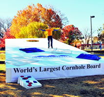 largest cornhole board world record set by Ephraim Ford
