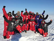 Rugby stars trekked over 60 miles to the Magnetic North Pole, in a bid to create a World Record for the northernmost rugby match in history.