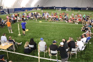 There were 628 people gathered at the East Hants Sportsplex in Lantz, N.S., to try and break the Guinness World Record for largest washer toss tournament.