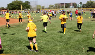 A total of 281 people each kicked a kickball into the air at the same time on Diamond No. 1 at East Crawford Recreation Area, 841 Markley, in Salina, Kansas, thus setting the new world record for the Most people kicking kickballs into the air simultaneously, according to the World Record Academy.