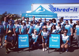  SDCCU's latest free Shred Day Event, held at three locations, resulted in a total of 33,640 pounds of paper collected and shredded.