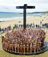 most people to shower simultaneously Bournemouth beach