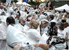 largest shaving cream pie fight Dallas