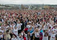 largest choreographed song and dance routine world record set in Derry/Londonderry