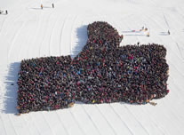 largest human hand on ice world record set in Lulea, Sweden