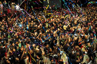 Over 2,000 children from Dothan City Schools celebrate after breaking the Guinness World Records' record for the most people simultaneously performing a hip-hop dance routine. The previous Guinness World record was held in Japan with 1,000 participants.