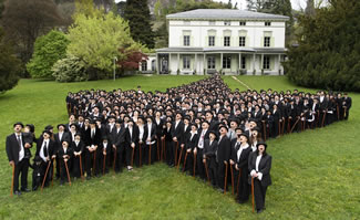  According to Chaplin's World museum, 662 people — sporting moustaches, canes, black bowler hats, and black suits — congregated at the Manoir de Ban in Corsier-sur-Vevey near Lake Geneva on Sunday, which also marked the museum's one-year anniversary. The assembled men, women, and children stood in formation to create a giant star and posed for a group photo in front of the Manoir de Ban during an attempt to break the record for the world's biggest gathering of people dressed as The Tramp.