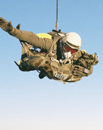 highest man dog parachute deployment Mike Frsythe and dog Cara
