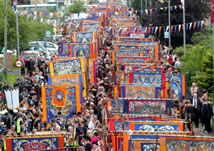 most banners in one parade in Kesh Co Fermanagh