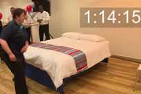 fastest bed making world record set by Andrea Warner