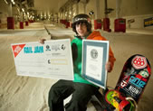 Calum Paton longest raid grind on a snowboard