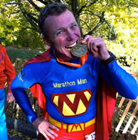 Between Appril 2013 and April 2014, Trent Morrow, 40, aka 'Marathon Man', successfully completed 160 official marathons across 7 continents, 16 countries and 45 US States, setting the new world record for Most Marathons on 7 Continents in 1 Year.