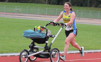 Jessica Bruce with son Daniel. Jessica Bruce, 32, completed the Abingdon Marathon with her seven-month-old son Daniel in a Bugaboo Runner pushchair in three hours, 17 minutes and 52 seconds.