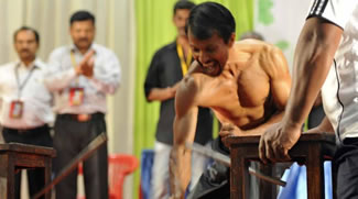 K. J. Joseph, manager of an ayurveda centre in Munnar, bettered the Guinness World Record of 79 knuckle push-ups (press ups) in a minute set by Ron Cooper of the US in 2015 by doing 82 push-ups in 60 seconds.