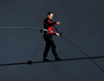 Nik Wallenda world record holder and the first person to walk tightrope across Niagara Falls