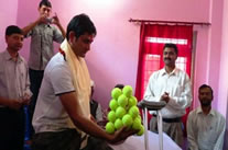 most tennis balls held in one hand world record set by Narayan Timalsina
