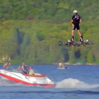 Catalin Alexandru Duru flew over Lake Ouareau in Quebec, Canada, reaching 275.9m ((905ft 2in) before the batteries ran out. Catalin Alexandru Duru broke the world record - by more than five times -- for farthest journey by hoverboard.