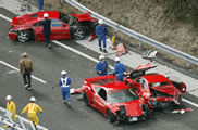 most expensive car crash Japan's multi-Ferrari crash
