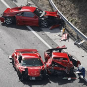 most expensive car crash Japan's multi-Ferrari crash