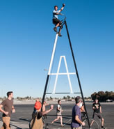 STOOPIDTALLER?, the record-breaking bicycle, measures at 6.15 meters (20 ft 2.5 in). Richie Trimble is excited to announce that he has officially broken the Guinness World Record for riding the world's tallest rideable bicycle. 