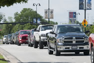 Ram truck owners from seven U.S states and Canada helped the Ram Truck brand set a new world record title for the largest parade of pickup trucks, Saturday, April 18, in Arlington, Texas; 451 Ram trucks participated in the 