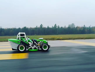 This modified Viking lawn mower reached 133.5 mph to break a Guinness World Records world record.