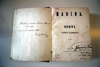 the title page of first edition of love poem "Marína" by Andrej Sládkovič published in 1846, the World's Longest Love Poem. 