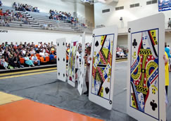 worlds largest pack of playing cards made by Lynn camp students