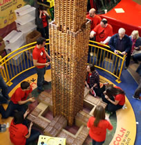 tallest Lincoln log structure world record set in Lincoln 