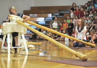 largest knitting needles world record set by Jeanette Huisinga owner of The Yarn Studio