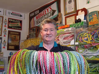 For the past 22 years, Gary Duschl has held the Guinness World Records world record for his unique hobby; in an effort to top his achievement, he added more than a mile to the chain since last year; it's now made up of 2,142,857 wrappers and 89,431 feet long, thus setting the new world record for the Longest gum wrapper chain, according to the World Record Academy.