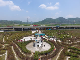 The world's largest hedge maze in Ningbo, China. 