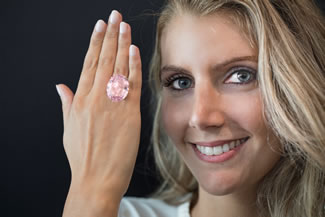  The 59.60-carat pink diamond Pink Star diamond has become the world's most expensive gemstone, selling at auction for $71.2 million (£57.3 million) including buyer's premium