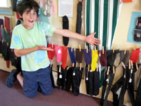 largest collection of umbrella covers at The Umbrella Cover Museum in Peaks Island, Maine