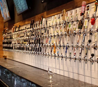  The Raleigh Beer Garden in Raleigh, North Carolina, a three story beer garden, have the most beer taps in the world, 366. The 8,500-square-foot, two-story beer garden hosts 144 local brews on the first floor, and 222 beers from the rest of the US and the world upstairs.