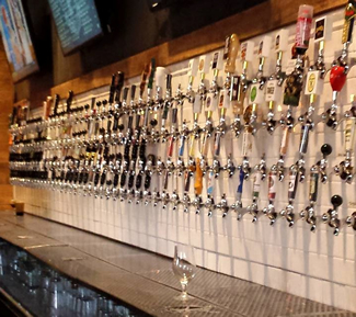 The Raleigh Beer Garden in Raleigh, North Carolina, a three story beer garden, have the most beer taps in the world, 366. The 8,500-square-foot, two-story beer garden hosts 144 local brews on the first floor, and 222 beers from the rest of the US and the world upstairs.