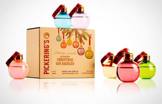  Pickering's Gin have created their own collection of baubles, each made of colourful glass (so they look quite pretty) and filled with 50ml of gin. They're available in packs of six baubles for 30.