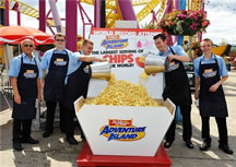 largest serving of chips Adventure Island
