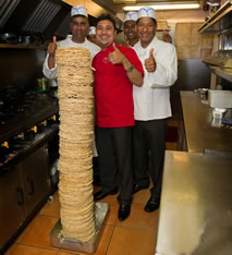 tallest stack of poppadoms world record set by Tipu Rahman