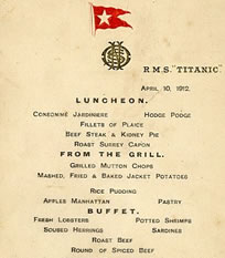 most expensive menus - Titanic menus set world record 