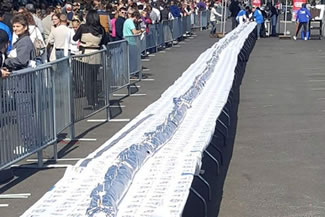  The world's largest cheesesteak, 480, at the first annual Philadelphia Cheesesteak Festival on Saturday, Oct. 24, 2015. 