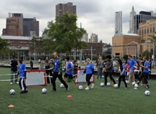 most people dribbling a soccer ball world record set by America SCORES